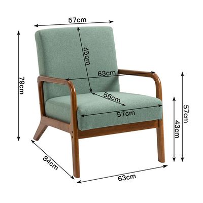 Mandela 1-Seater Fabric Accent Chair - Green - With 2-Year Warranty